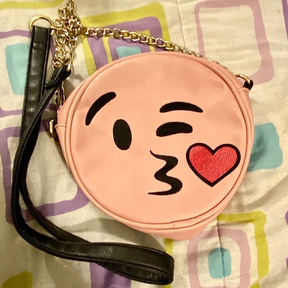 Olivia Miller Pink Kissing Emoji Bag